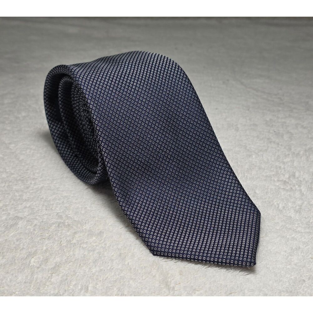 NAUTICA Navy Blue & Silver Men's Necktie Silk/Poly